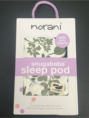 NWT Green Leaves Swaddle Sack Snuggababe Sleep Pod by Norani Baby Sleeping Bag